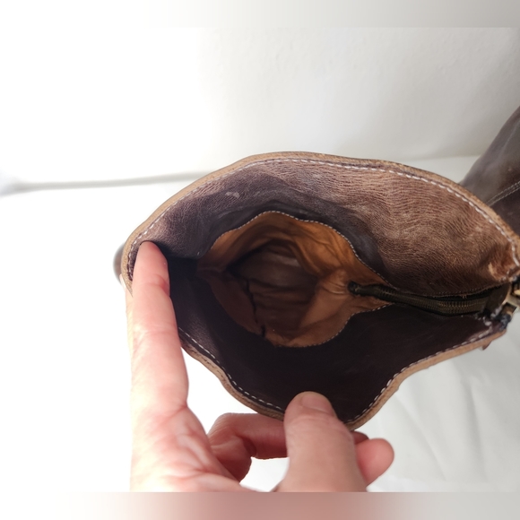 FIORENTINI+BAKER Brown Leather Tall Boots Zip Up Back and Zip Side sz 8 -7.5 8.5 - Picture 13 of 14